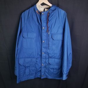 REI Co Op Men Hooded Rain Jacket Blue L